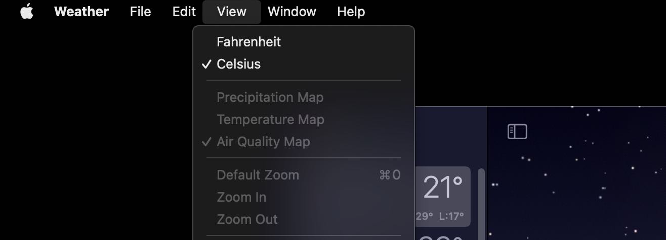 Weather App View Degree Fahrenheit Change